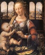 LEONARDO da Vinci Madonna with the carnation oil painting artist